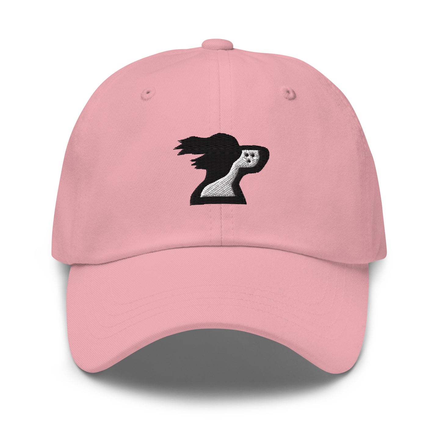 Pink dad hat with brand logo by the Harbor Springer brand.